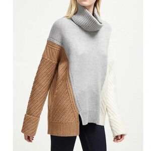 French Connection Viola Knits High Neck Jumper Color Block Sweater XS NWT $168